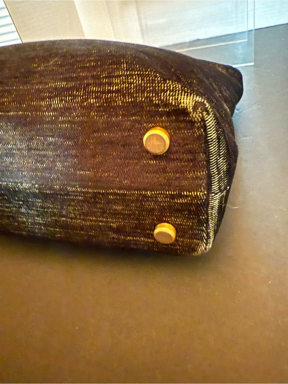 Jim Thompson Black Tote with Leather Tan Trim - Picture 9 of 11